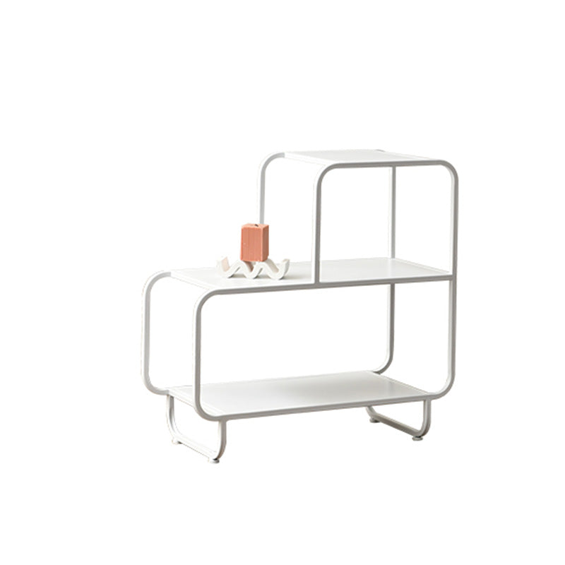 Sled Accent Side Table Metal Side End Snack Table with Shelf