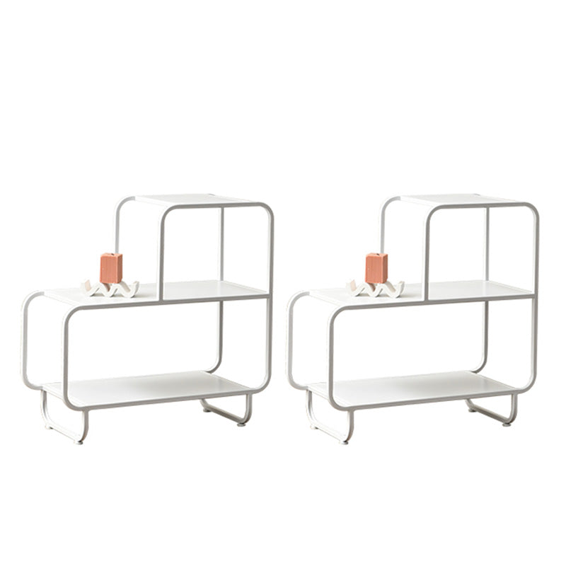 Sled Accent Side Table Metal Side End Snack Table with Shelf