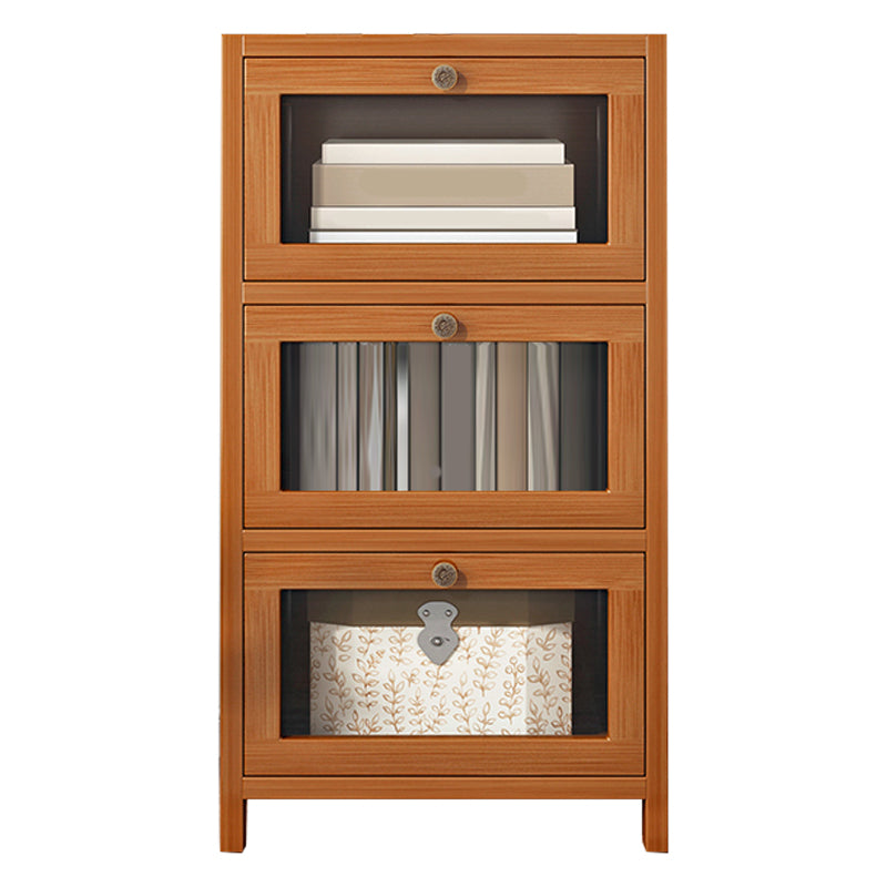 Mid-Century Modern 13.8"W Accent Chest Rectangle Side Cabinet in Brown