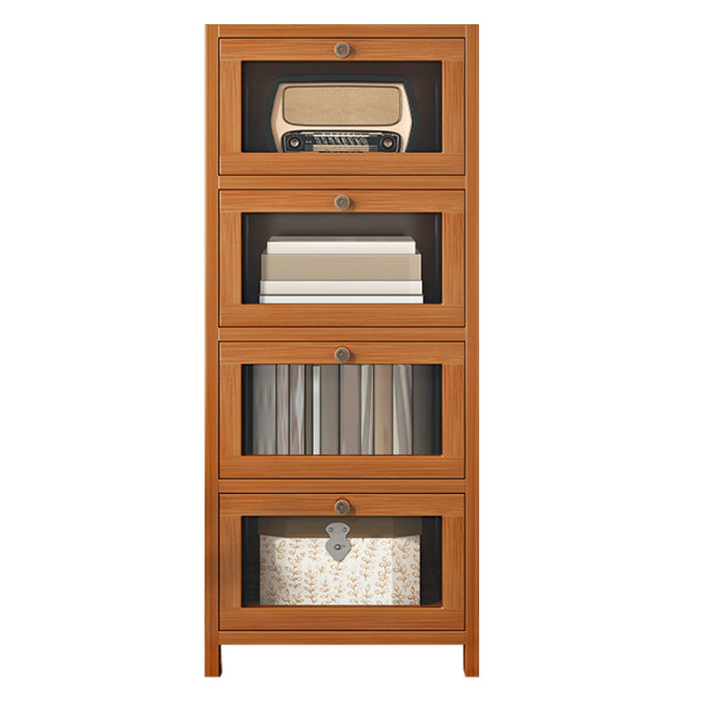 Mid-Century Modern 13.8"W Accent Chest Rectangle Side Cabinet in Brown