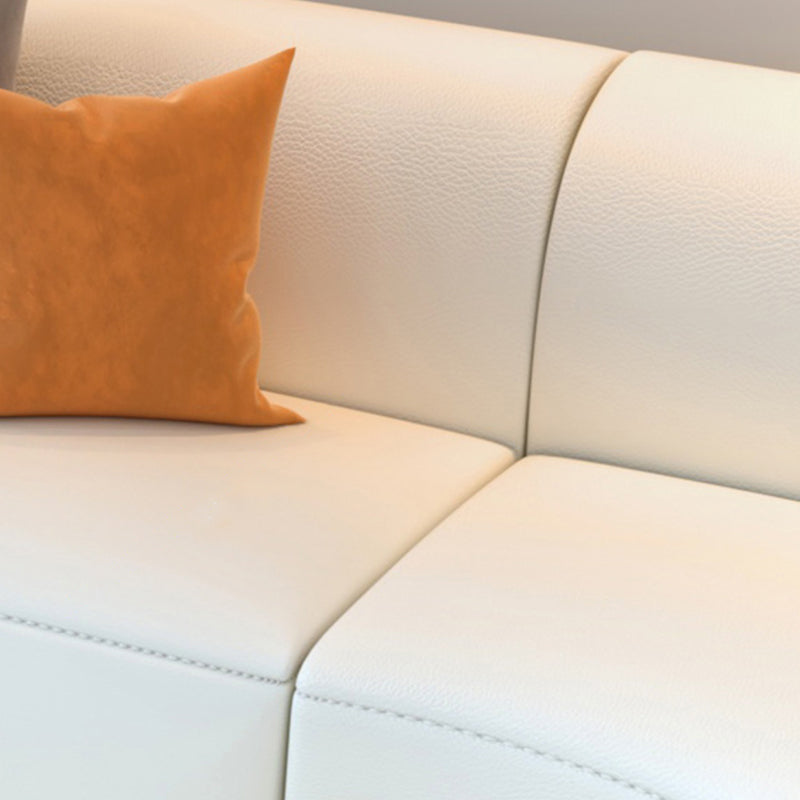 Solid Wood Settee Square Arm Metal Frame Sofa for Living Room