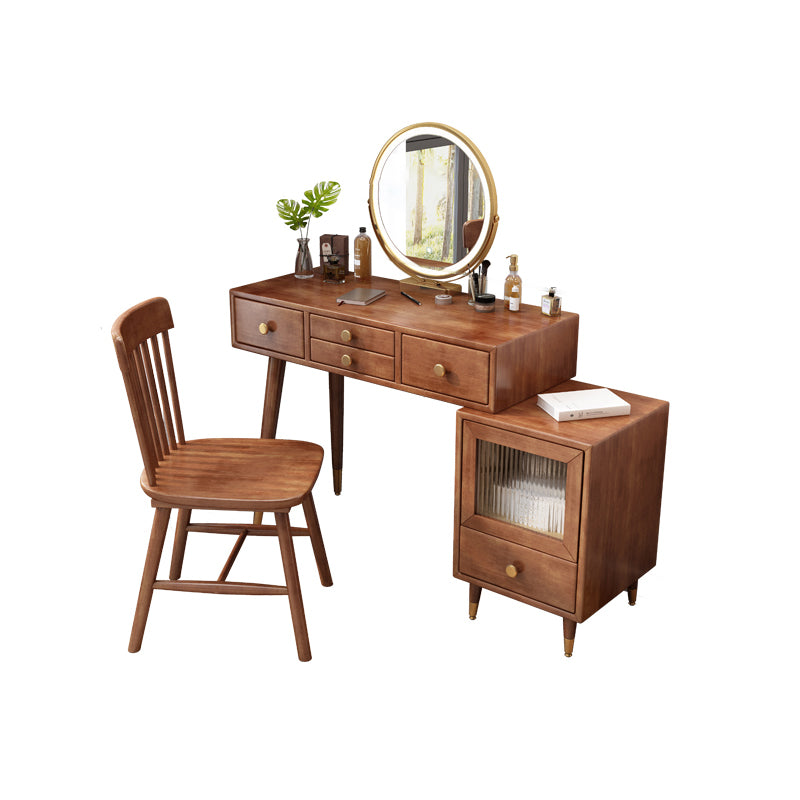 Rubberwood Vanity Table Drawers Simple Scandinavian Makeup Vanity Table