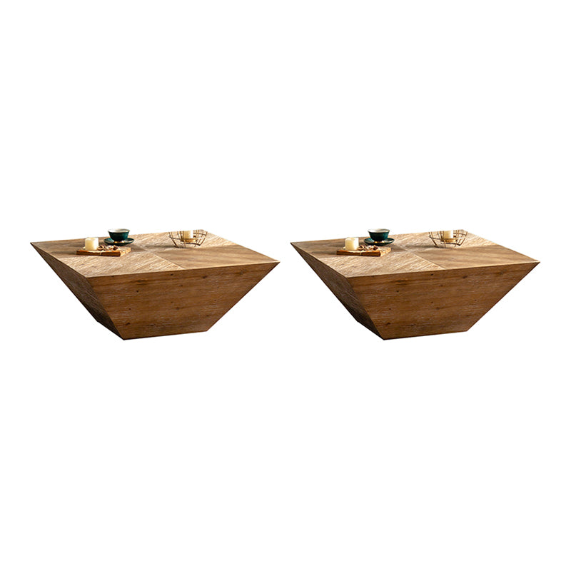 Rustic Corner Table Solid Wood Brown Side End Table for Living Room