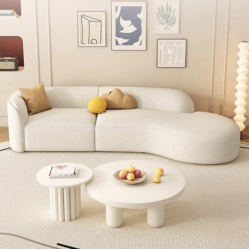 29" Wide Contemporary Sofa White Stationary Seating for Living Room