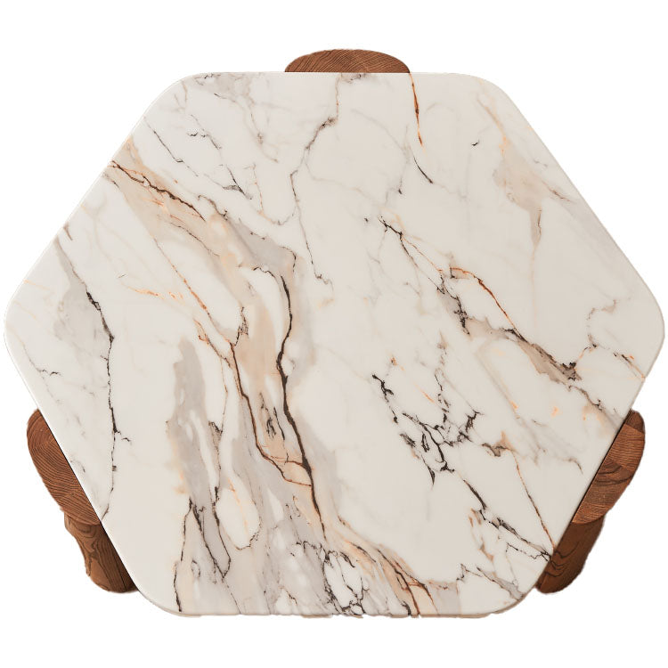 3 Legs Coffee Table Marble Geometric Coffee Coffee or End Table