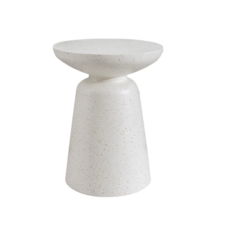 Round White Metal Coffee Table Pedestal 1 Single Cocktail Table
