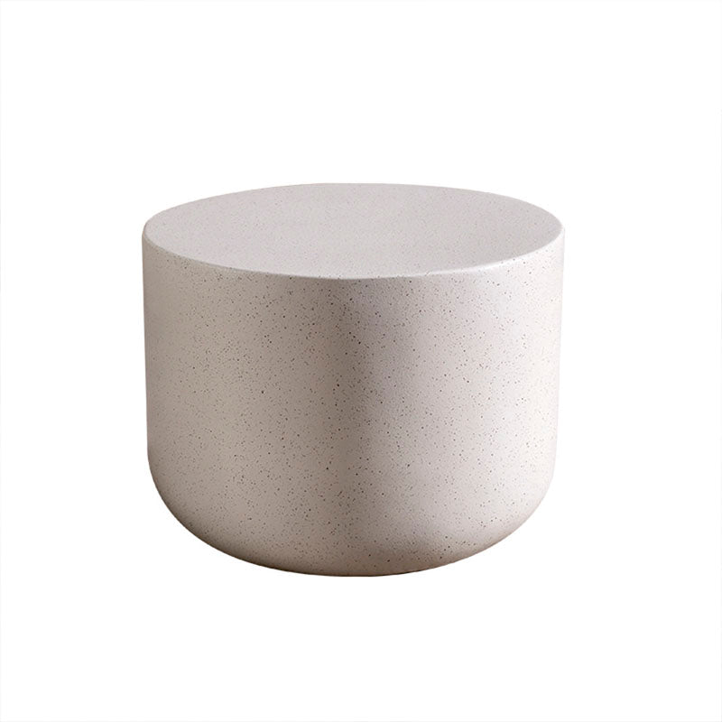 Round White Metal Coffee Table Pedestal 1 Single Cocktail Table