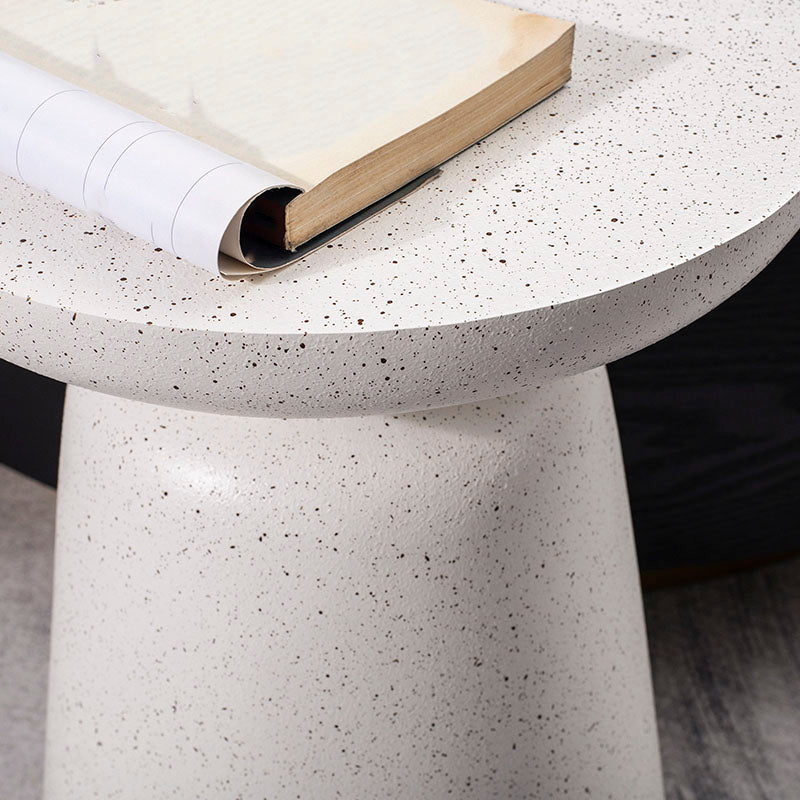 Round White Metal Coffee Table Pedestal 1 Single Cocktail Table
