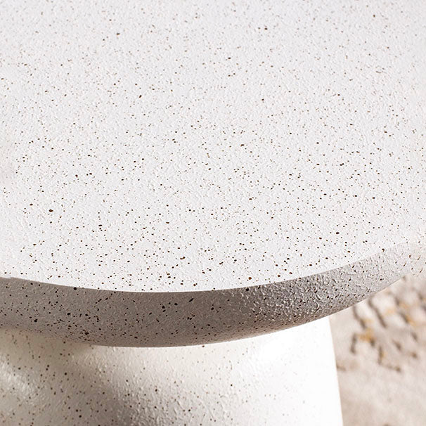 Round White Metal Coffee Table Pedestal 1 Single Cocktail Table