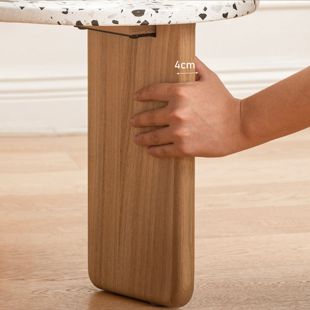 3 Legs Coffee Table Stone Geometric Coffee Coffee or End Table