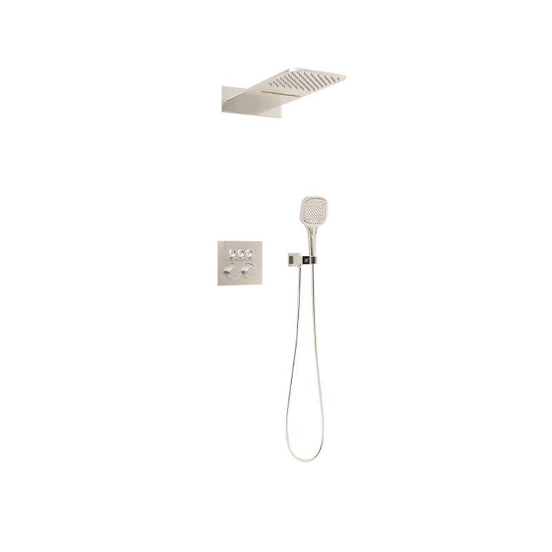 Modern Shower Trim Brass Wall Mounted Temperature Control Shower Combo