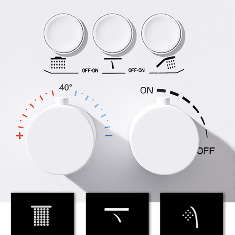 Modern Shower Trim Brass Wall Mounted Temperature Control Shower Combo