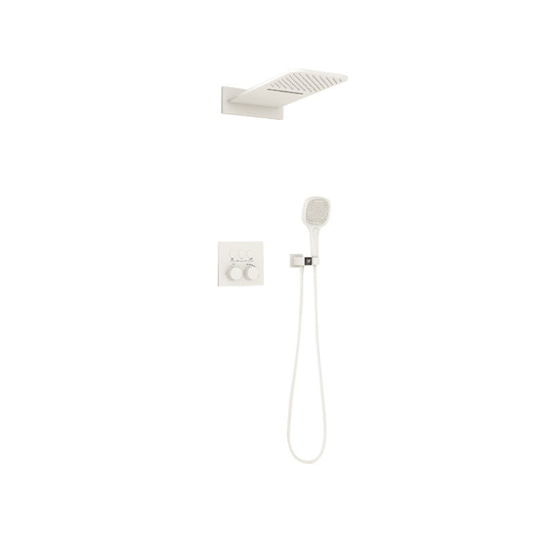 Modern Shower Trim Brass Wall Mounted Temperature Control Shower Combo