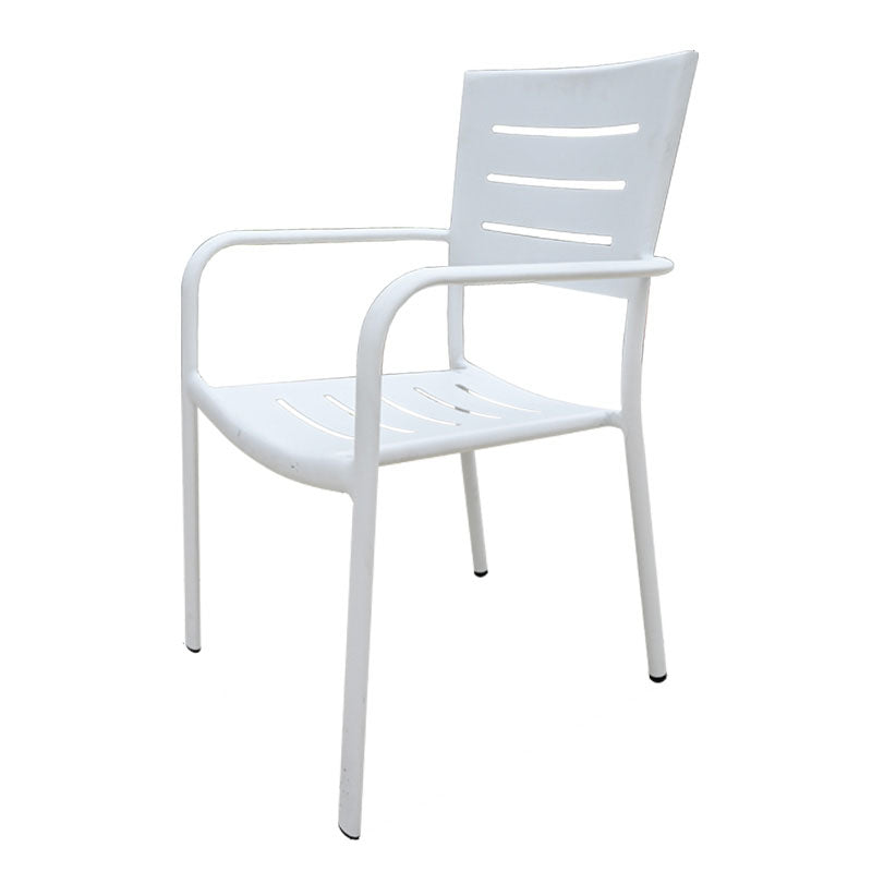 Contemporary Metal Dining Chair Open Back Outdoors Dining Chairs