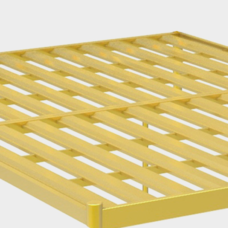 Contemporary Leather Bed Beige Upholstered Bed Frame with Nailhead Trim