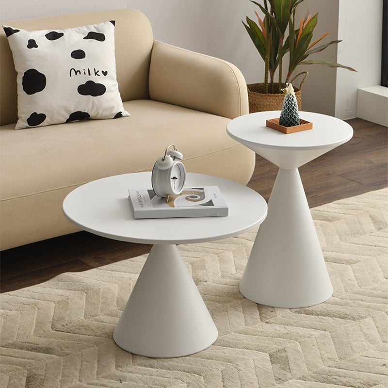 Contemporary Corner Table Metal Round Pedestal Side End Table