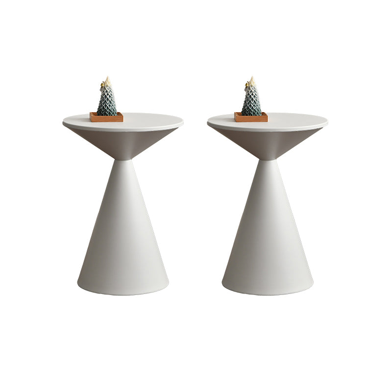 Contemporary Corner Table Metal Round Pedestal Side End Table
