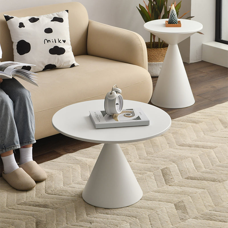 Contemporary Corner Table Metal Round Pedestal Side End Table