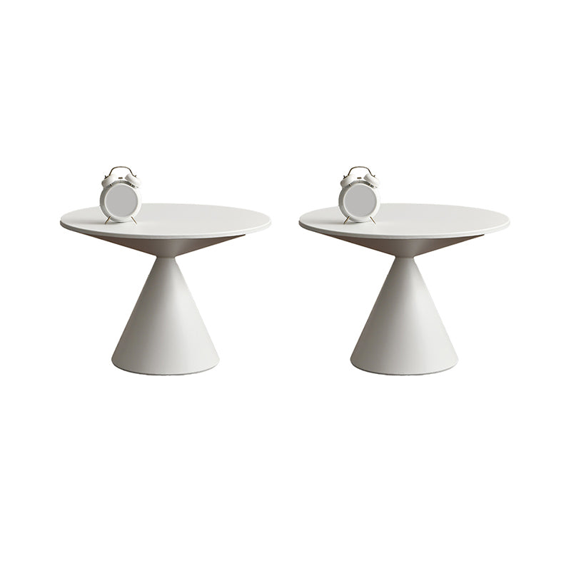 Contemporary Corner Table Metal Round Pedestal Side End Table