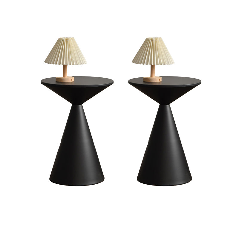 Contemporary Corner Table Metal Round Pedestal Side End Table