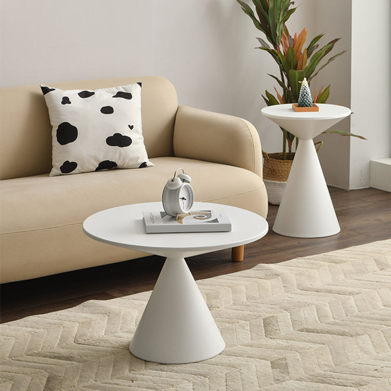 Contemporary Corner Table Metal Round Pedestal Side End Table