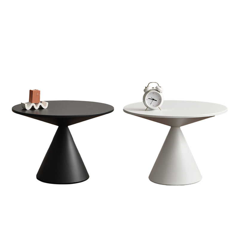 Contemporary Corner Table Metal Round Pedestal Side End Table