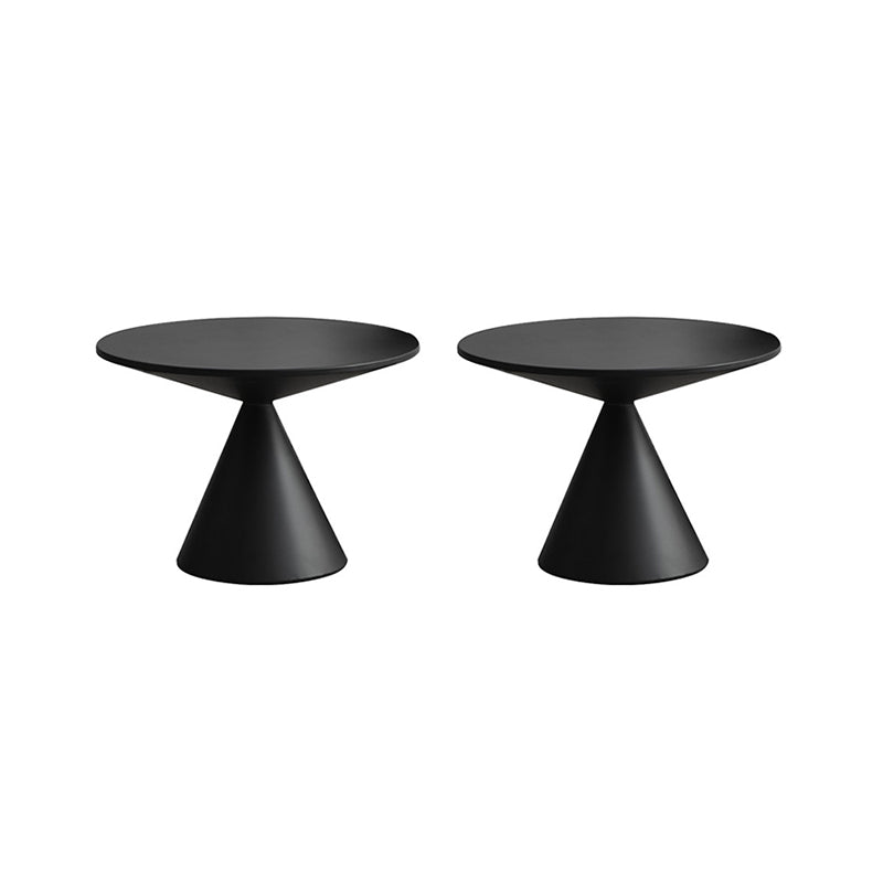 Contemporary Corner Table Metal Round Pedestal Side End Table