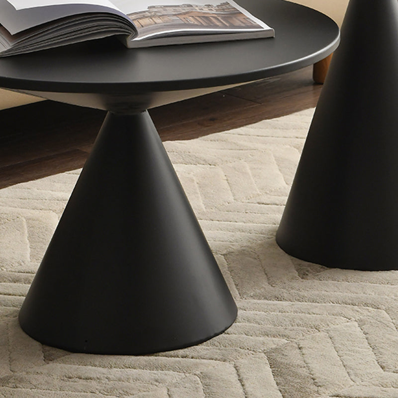 Contemporary Corner Table Metal Round Pedestal Side End Table