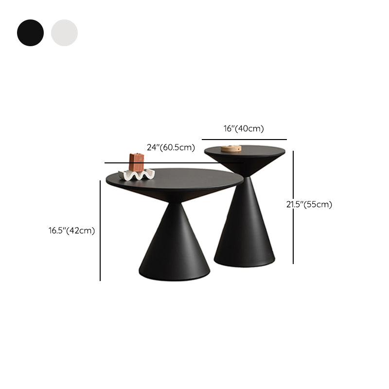 Contemporary Corner Table Metal Round Pedestal Side End Table