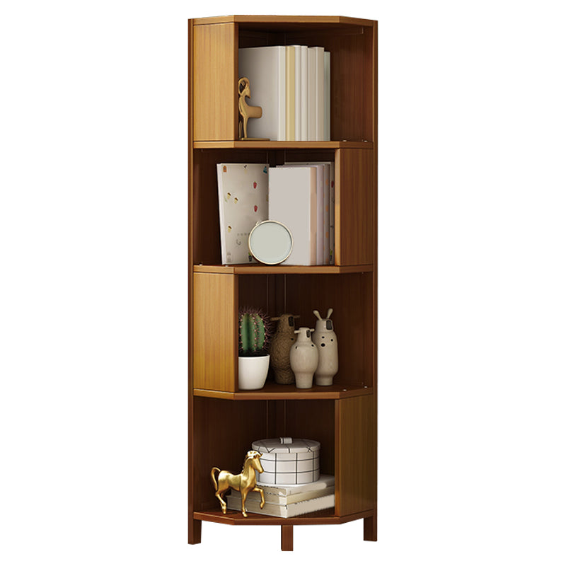 12.6"W Lacquered Accent Chest Brown Mid-Century Modern Chest with Shelves