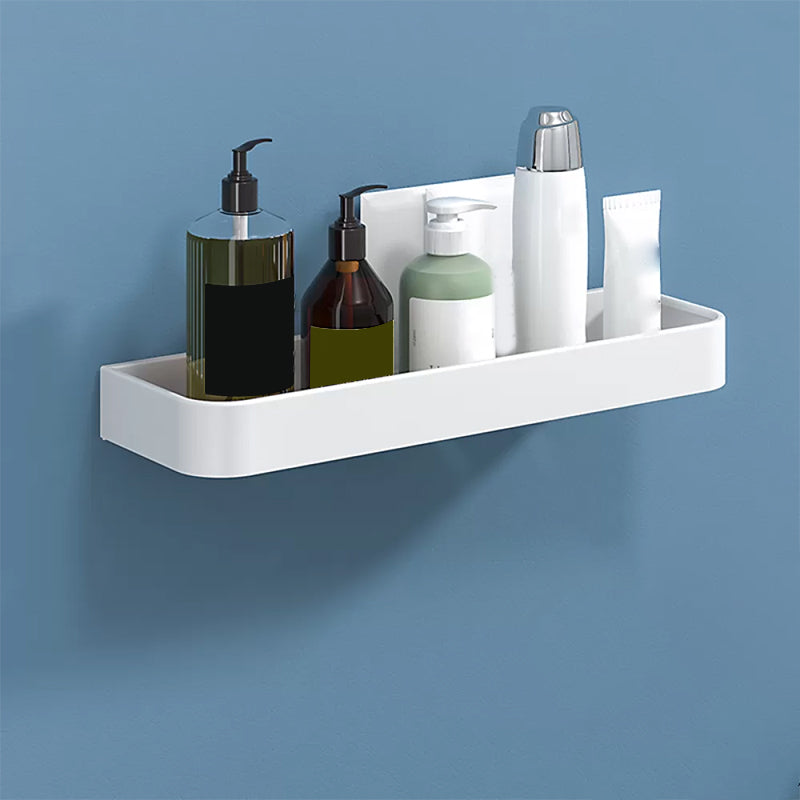 White 2-Piece Bathroom Hardware Modern Bathroom Accessory Set, Bath Shelf
