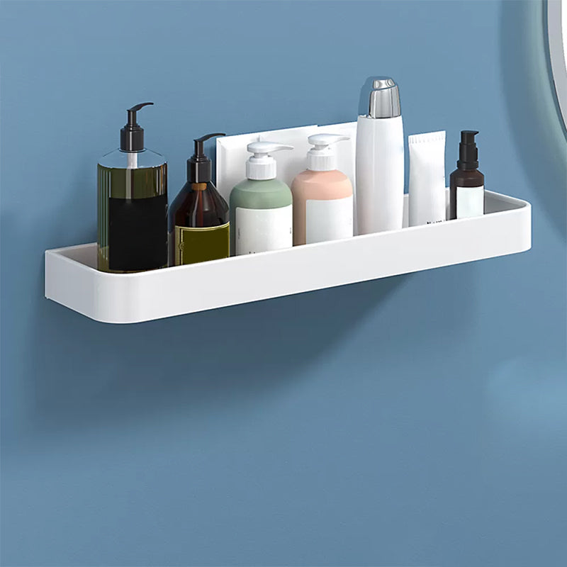White 2-Piece Bathroom Hardware Modern Bathroom Accessory Set, Bath Shelf