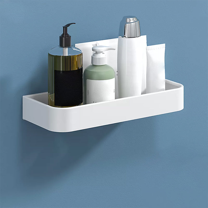 White 2-Piece Bathroom Hardware Modern Bathroom Accessory Set, Bath Shelf