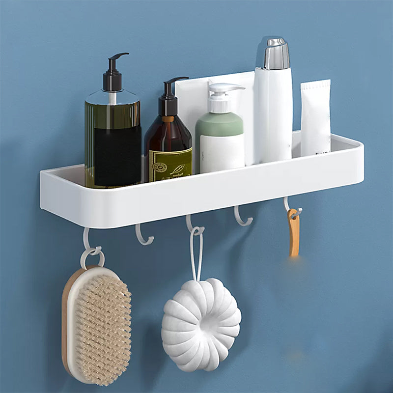 White 2-Piece Bathroom Hardware Modern Bathroom Accessory Set, Bath Shelf