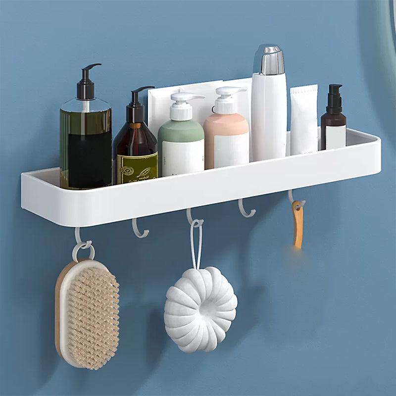 White 2-Piece Bathroom Hardware Modern Bathroom Accessory Set, Bath Shelf