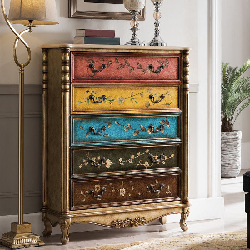 Traditional Vertical Dresser Wood Storage Bachelor Chest for Home