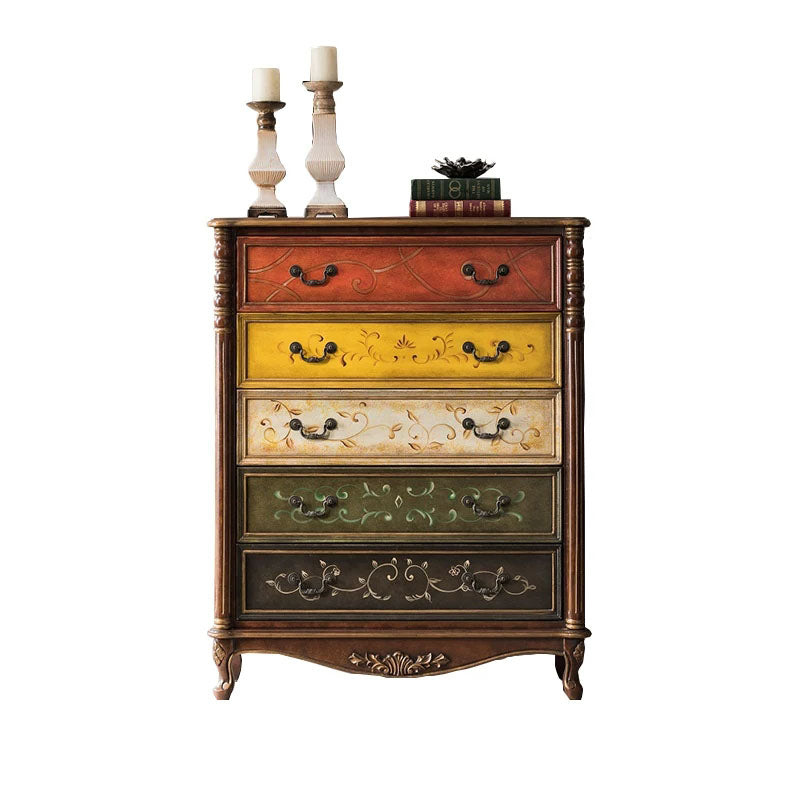 Traditional Vertical Dresser Wood Storage Bachelor Chest for Home