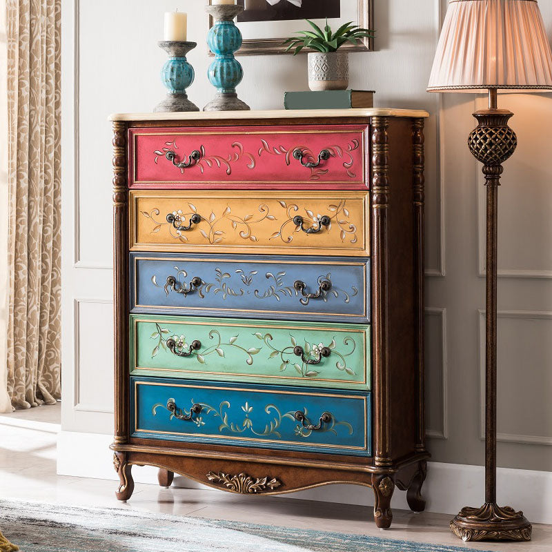 Traditional Vertical Dresser Wood Storage Bachelor Chest for Home