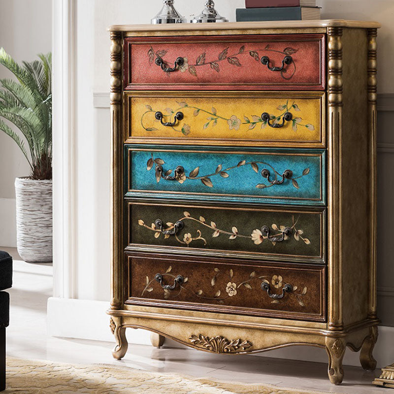 Traditional Vertical Dresser Wood Storage Bachelor Chest for Home