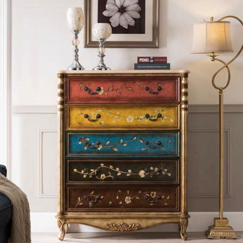 Traditional Vertical Dresser Wood Storage Bachelor Chest for Home