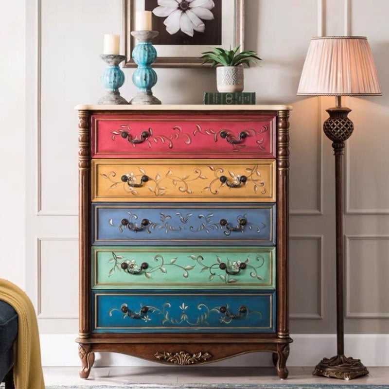 Traditional Vertical Dresser Wood Storage Bachelor Chest for Home