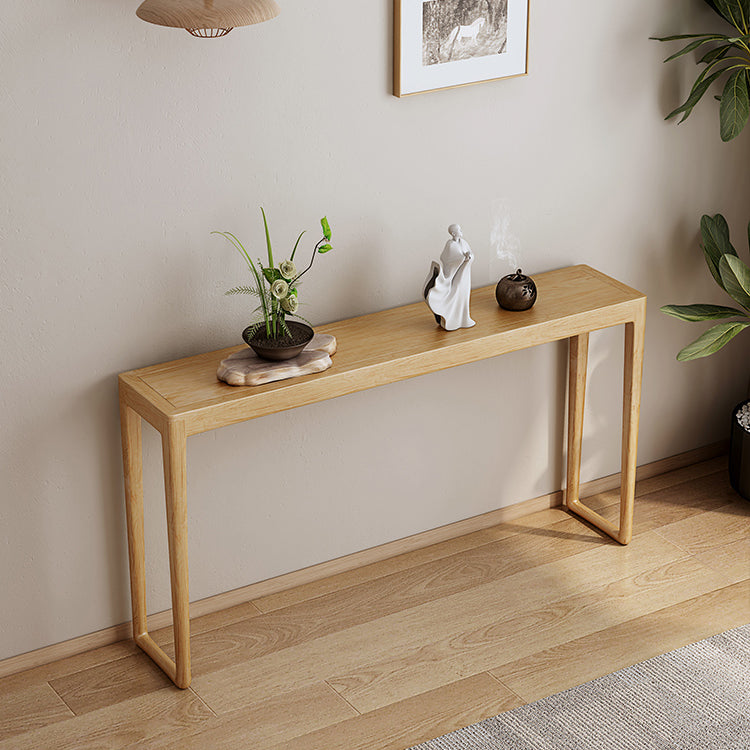 Modern Rectangular Console Table Wooden Console Sofa Table in Natural/Brown