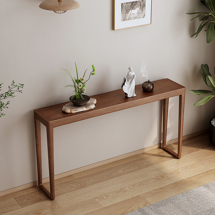 Modern Rectangular Console Table Wooden Console Sofa Table in Natural/Brown
