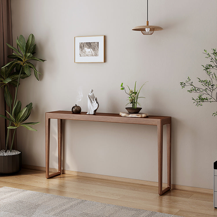 Modern Rectangular Console Table Wooden Console Sofa Table in Natural/Brown