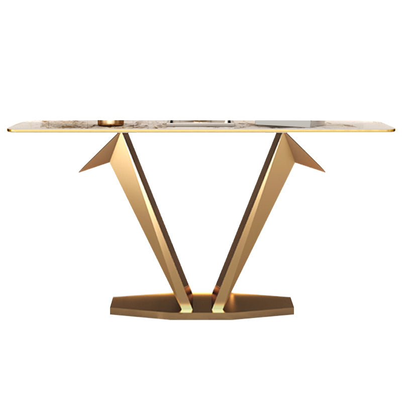 Contemporary Rectangle Console Table Stone Console Sofa Table for Hall