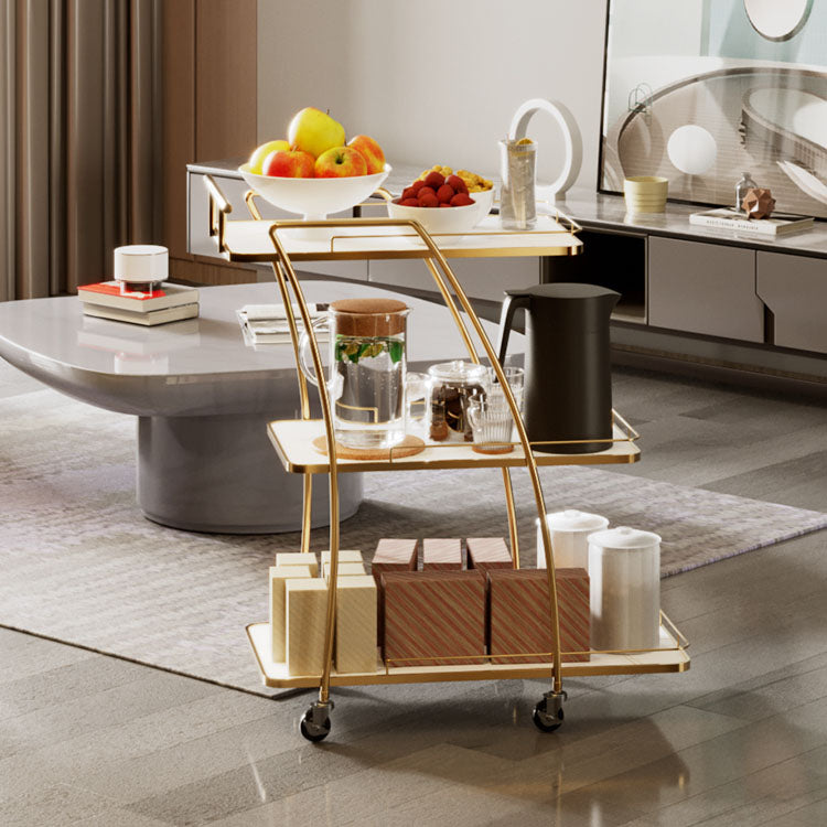 Modern Simple Open Storage Kitchen Trolley Rectangular Dining Room Prep Table