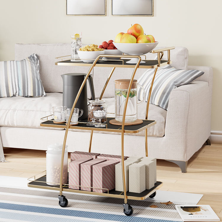 Modern Simple Open Storage Kitchen Trolley Rectangular Dining Room Prep Table