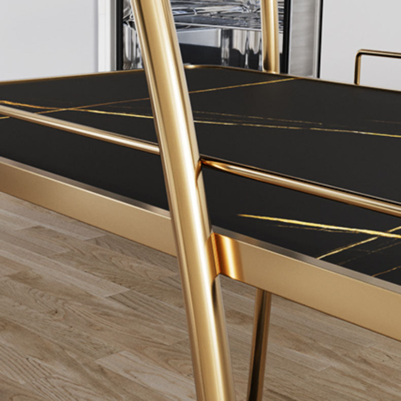 Modern Simple Open Storage Kitchen Trolley Rectangular Dining Room Prep Table
