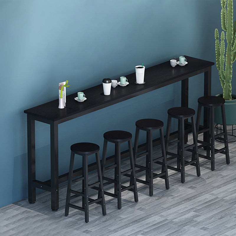 Contemporary Wood Bar Dining Table Rectangle Bar Table for Living Room