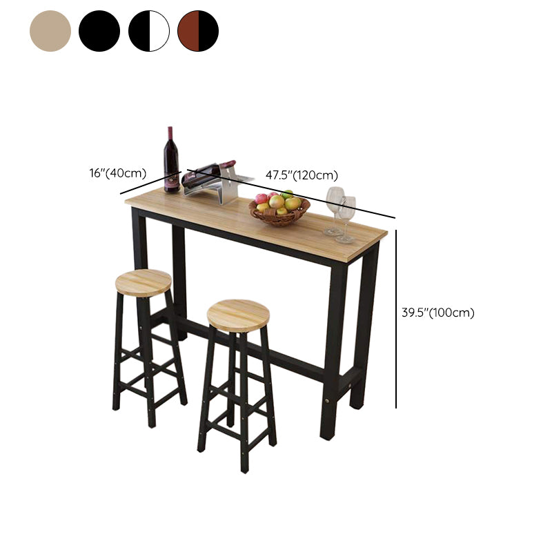Contemporary Wood Bar Dining Table Rectangle Bar Table for Living Room